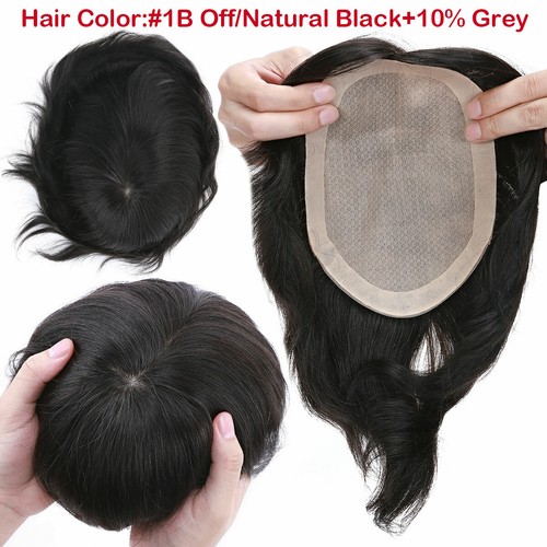 Thin 100% Human Hair Men Toupee Forehead Topper Hairpiece Wig Replacement System - Picture 29 of 51