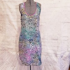 charlie jade Floral Print Dress Colorblock Stripe Small