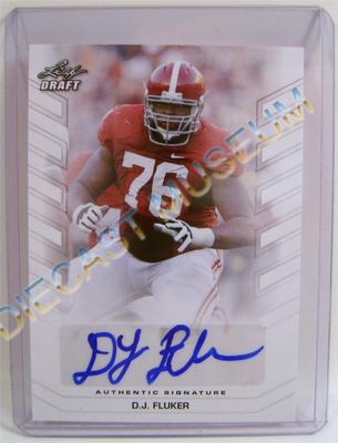 DJ FLUKER ALABAMA AUTO AUTOGRAPHED BA-DJF LEAF DRAFT 2013 '13 FOOTBALL RARE