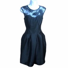 Vera Wang White Sleeveless Lace Illusion Cocktail Dress Size 2, $199.