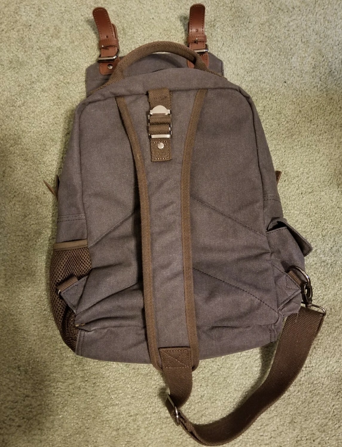 Canvas Backpack Gray Multipurpose - image 5