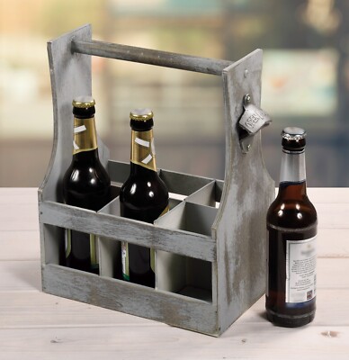 Kesper | Flaschenträger, Material: Holz, Maße: 25 x 32 x 16,8 cm, Farbe: Grau