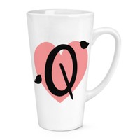 Q Herz Alphabet 483Ml Groß Latte Becher Tasse - Valentinstag Freundin