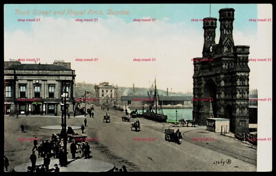 DUNDEE Schottland Dock Street Royal ArchCity bei Perth alte Postkarte