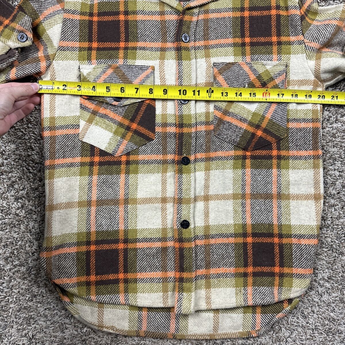 VTG 70s Plaid CPO Shirt Jacket Small Anchor Buttons Grunge VTG 70s Plaid CPO Shirt Jacket Small Anchor Buttons Grunge