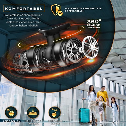 tillvex® Reisekoffer Set Koffer Hartschale Trolley Kofferset Tasche S-M-L-XL - Bild 115 von 120