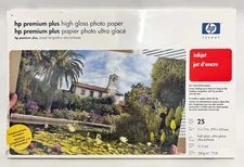 hp premium plus high gloss photo paper, inkjet 25 sheets 11x17, 11.5 mil, q5495a