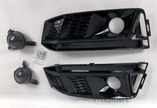 Front Bumper Grille Fog Light Lamp Cover Trim For Audi S4 A4 B9 S-LINE 2017-2019