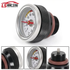 M20x1.5 Motorcycle Oil Temp Temperature Gauge Filler Cap 0-200 Celsius Black