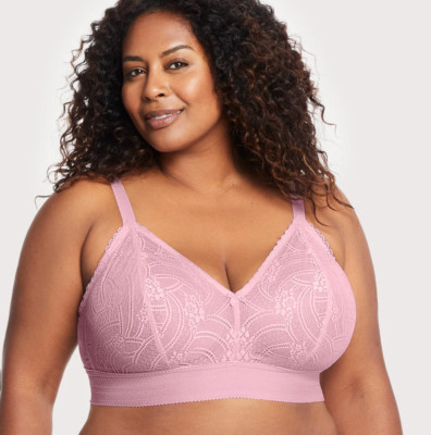 Glamorise 34DDD Bramour Gramercy Luxe Lace Bralette Bra NWOT 7012 Mauve Pink