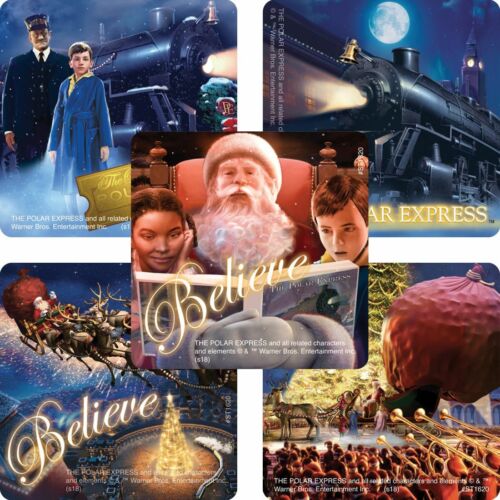 25 autocollants Polar Express, 2,5" x 2,5" chacun, faveurs de fête - Photo 1 sur 1