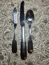 3 Towle HAMMERSMITH Stainless Flatware Mixed Spoon, Knife, Cheese Knife