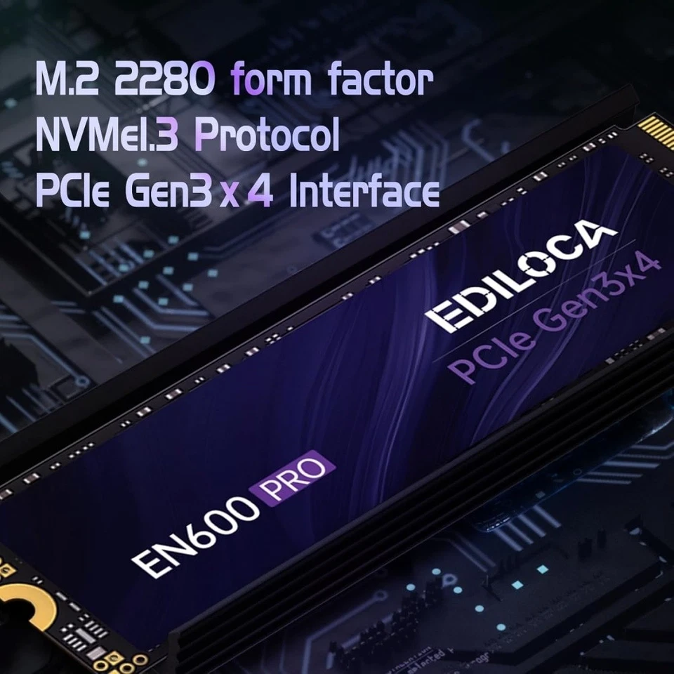 Ediloca M.2 2280 SSD NVMe 256 GB 512 GB 1 TB 2 TB TLC disco rigido interno PCIe 3.0 - Immagine 3 di 4