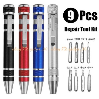 9 in 1 Schraubendreher Set Computer-Reparatur-Werkzeugkit mit magnetischen Bits