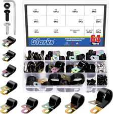 160Pcs 5/6/8/10/12/14/16/20/25Mm Vinyl Coated Cable Clamps Set, Metal Wire Clamp