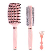 HaarbüRste Ohne Ziepen, Runde BüRste, BüRstenreiniger – 3 StüCk HaarbüRste Se...