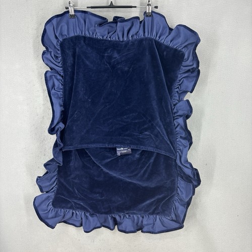 Ralph Lauren Kissenbezug blau Standard Rüschenrand Samt Vintage - Bild 2 von 6