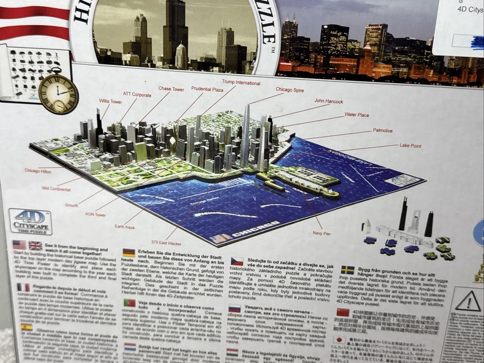 SEALED The City of Chicago 4D Cityscape History Over Time Puzzle 950+ Pieces - Image 3 of 4