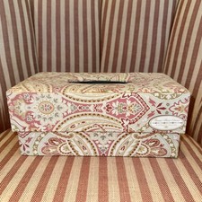 Vintage Raymond Waites Summer Romance Tissue Box CoverHolder Pink Paisley Floral