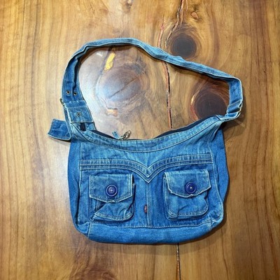 Vintage Y2K Levi's Denim Shoulder Bag Jean Zip B4-12