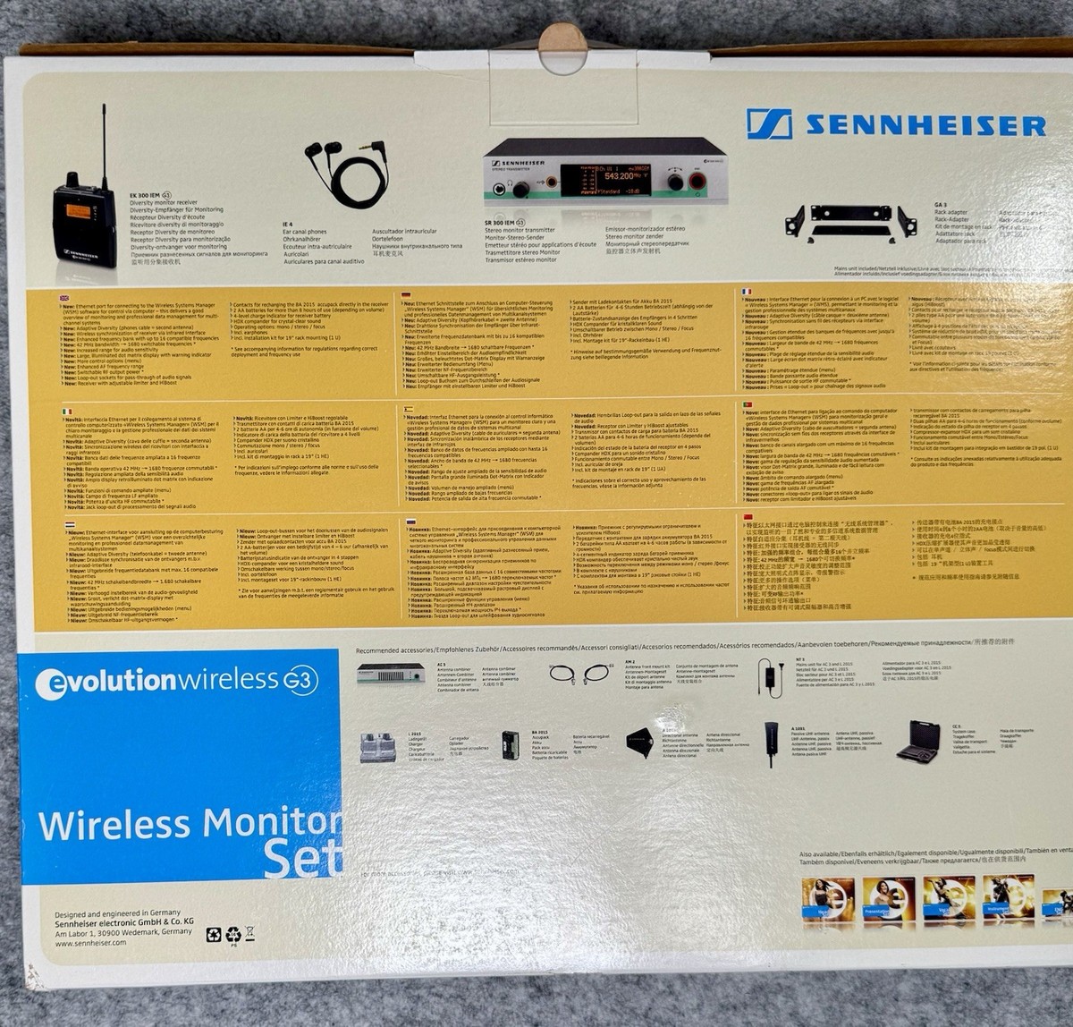 Sennheiser ew 300 IEM G3 Wireless Monitor Set G Band: 566-608 MHz