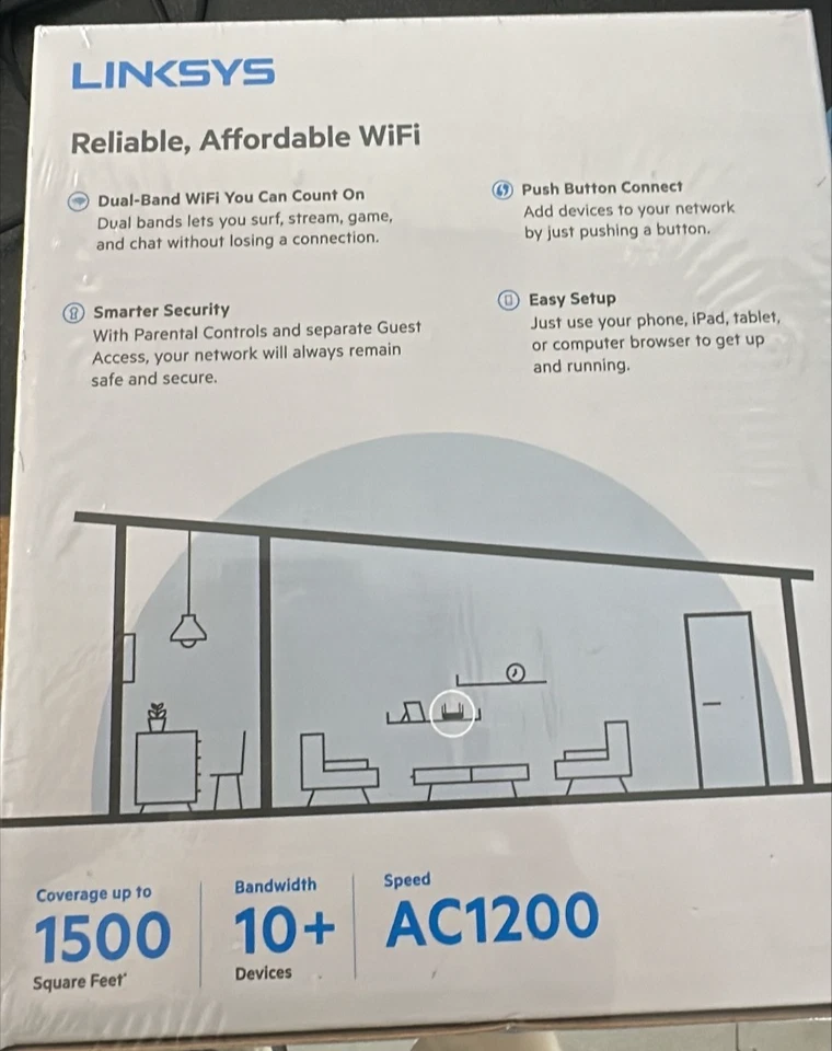Linksys AC1200 1.2 Gbps Speed WiFi Router - E5400 - Image 2 of 3