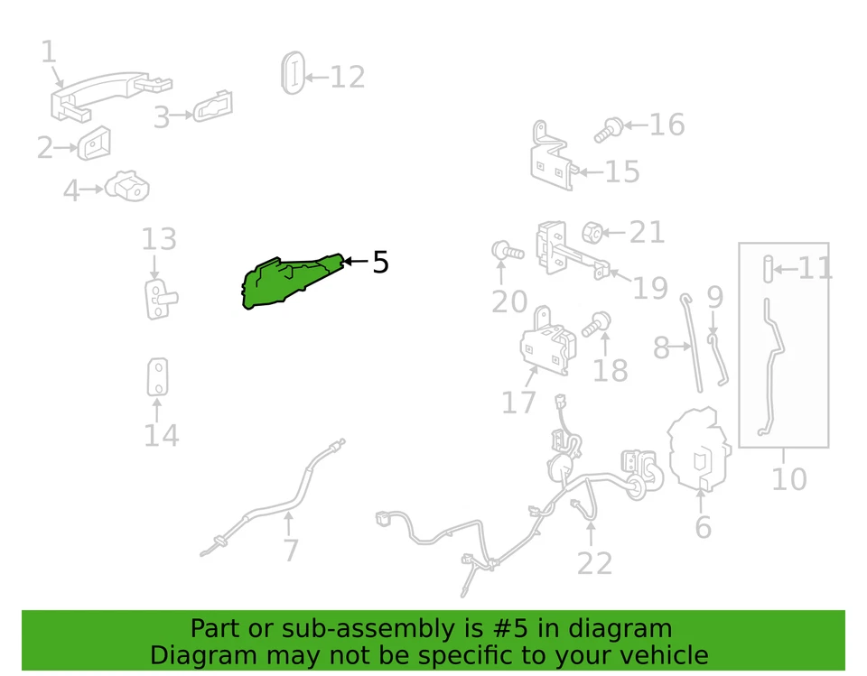 2010-2022 NEW GENUINE OEM GM FRONT RH SIDE DOOR HANDLE BRACKET, PN 13574803 - Image 4 of 4