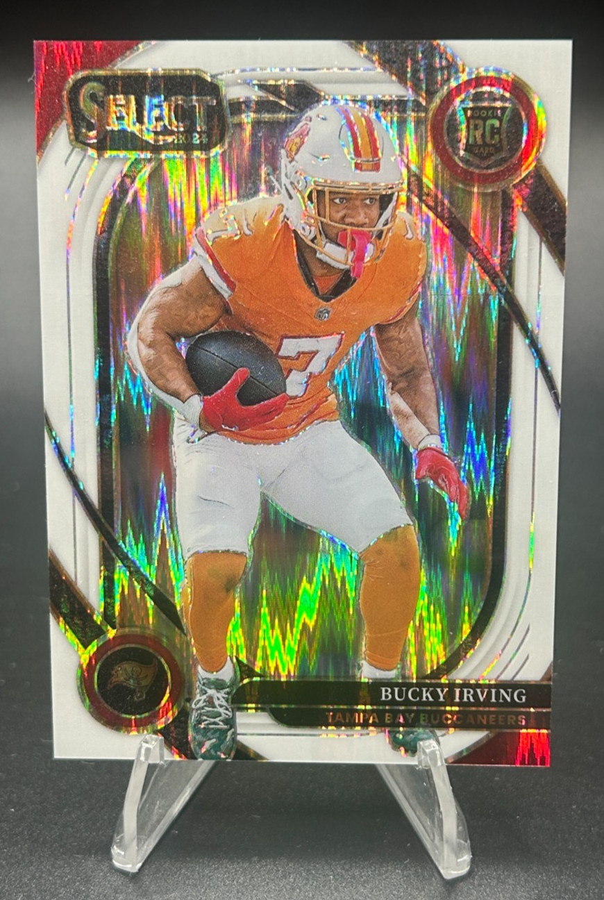 2024 Panini Select Bucky Irving Club Level RC #239 White Shock Prizm SP /199