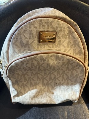 Michael Kors MK Jet Set Monogram Backpack Vanilla Ivory Cream