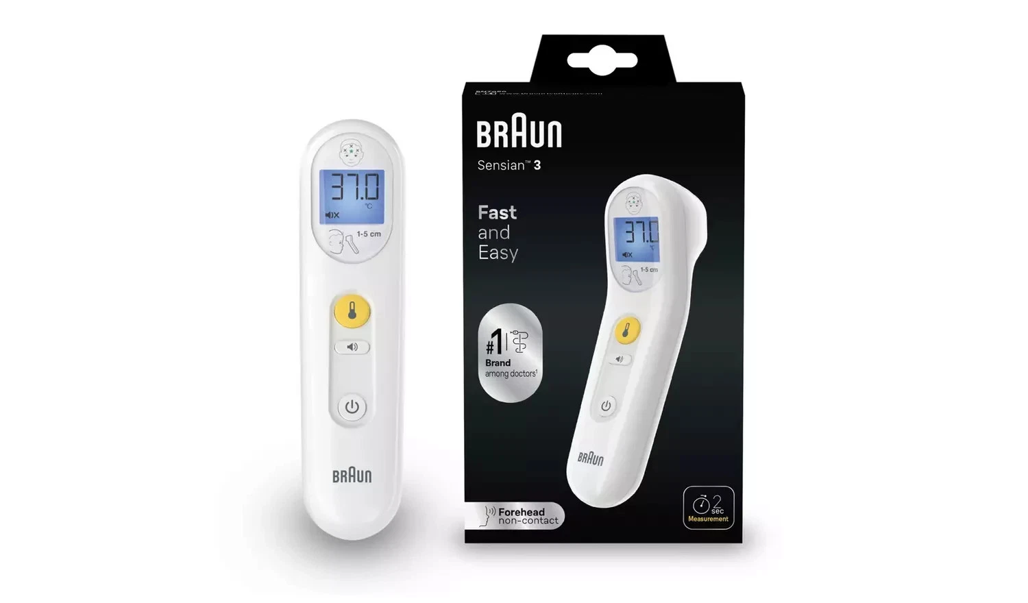 Braun Sensian 3 Forehead Non-Contact Thermometer - Batteries Incl - NEW
Opens in a new window or tab
