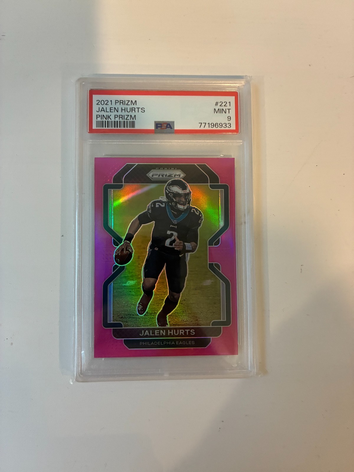 2021 jalen hurts prizm pink psa 9