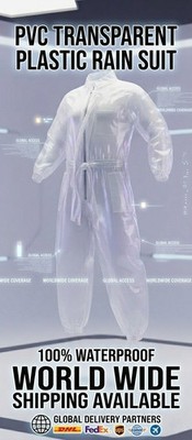 PVC Transpatent Plastic Rain Suit Waterproof 100%