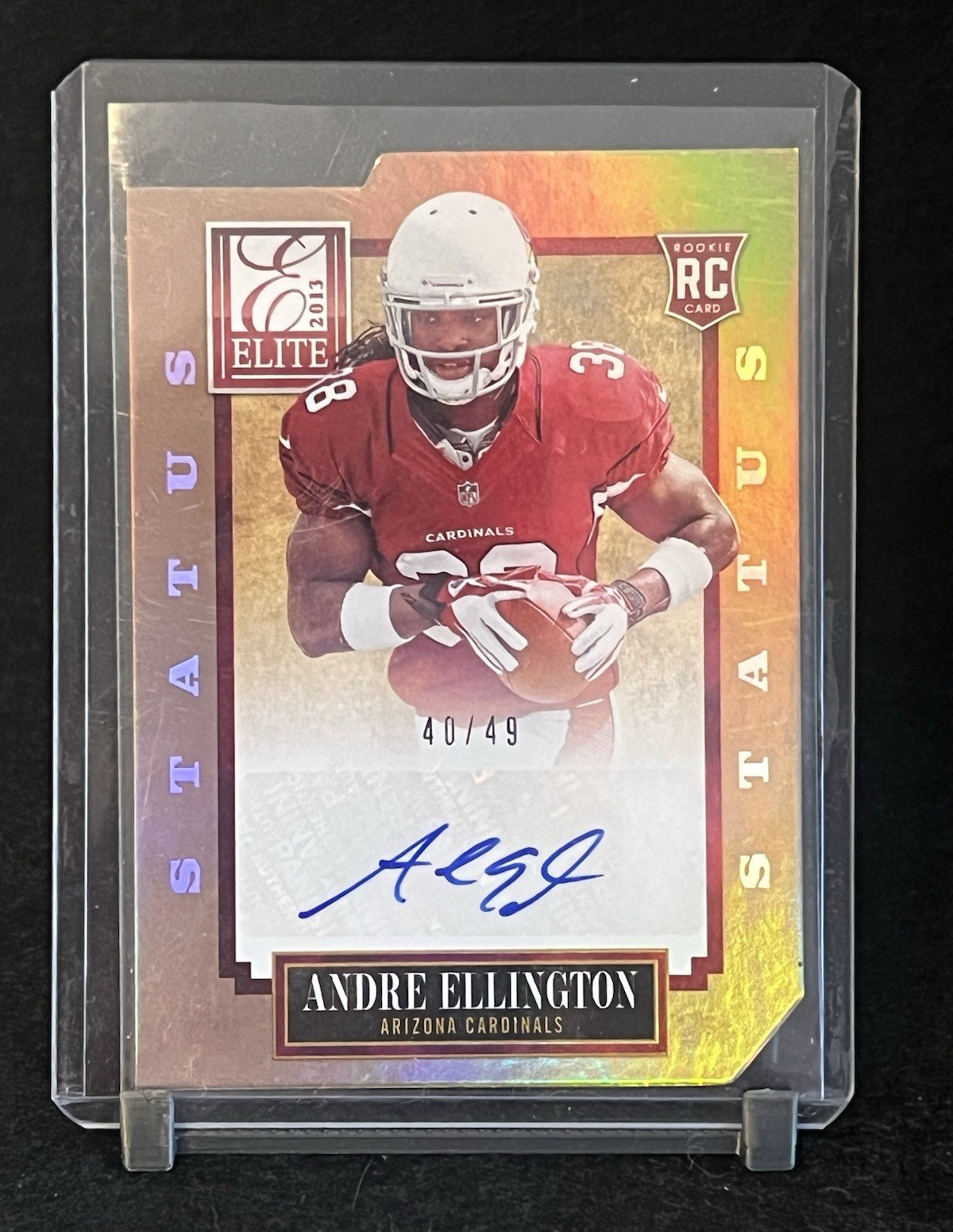 Andre Ellington Panini Elite #107 Gold Status Die-Cut Autograph