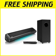 PC Gaming Sound Bar with Subwoofer, Bluetooth/AUX/Optical