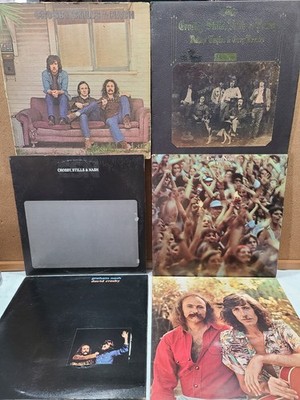 Crosby Stills Nash & Young LP Lot of 6 Deja Vu CSN Live Wind on the Water Vinyl