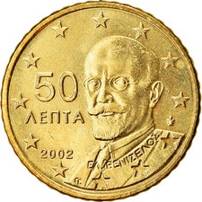 [#766267] Griechenland, 50 Euro Cent, 2002, VZ, Messing, KM:186