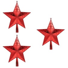 3 Pcs Star for Top of Christmas Tree Led Topper Glitter Ornaments