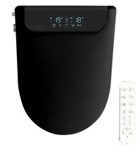 Black Electric Smart Bidet Heated Toilet Seat Water Dryer Automatic Elongated