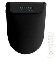 Black Electric Smart Bidet Heated Toilet Seat Water Dryer Automatic Elongated
