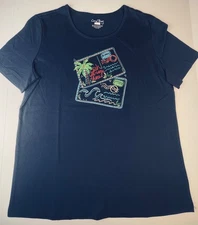 NWT Women’s Coral Bay Cruise Top Postcard Island Palm Shirt M Lg XL PS PL Fun$30