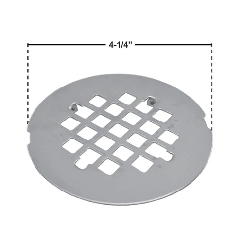 4-1/4 In. round Replacement Snap-In Strainer in Brushed Nickel for No Caulk Fibe - Picture 2 of 12