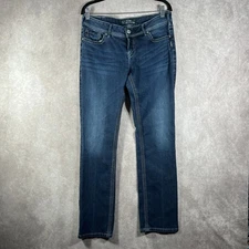 Silver Jeans Co. Suki Straight Jeans Womens Size 32 Blue Dark Wash Denim Casual
