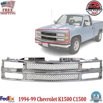 Front Grille Mesh Chrome For 1994-2000 Chevrolet C/K Series 1994-1999 Suburban