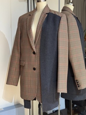 2500$ Monse Two-Button Wool-Blend Plaid Jacket size small