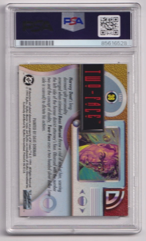 AARON ECKHART 1994 DC Comics TWO FACE Trading Card Signed Autograph PSA/DNA COA - Image 2 of 2