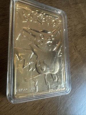 Vintage Burger King Pokémon 23K Gold Plated Pikachu Card w/ Case