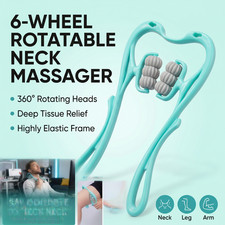 Neck Roller Massager 6-Wheel 360 Rotatable Trigger Point Muscle Pain Relief Tool