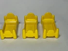 3 Little Tikes Toddle Tots Yellow Bed Dollhouse 3” 1980’s Vintage