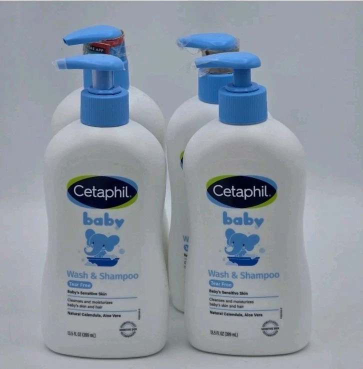 Cetaphil Baby Wash & Shampoo, 13.5oz Pack of 4 Hypoallergenic Organic Calendula