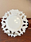 VINTAGE WESTMORELAND MILK GLASS AMERICANA EAGLE & FLAG 7” PLATE
